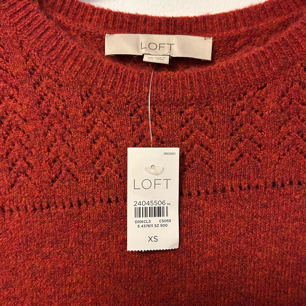 LOFT rust colored sweater size XS NWT - Picture 3 of 6